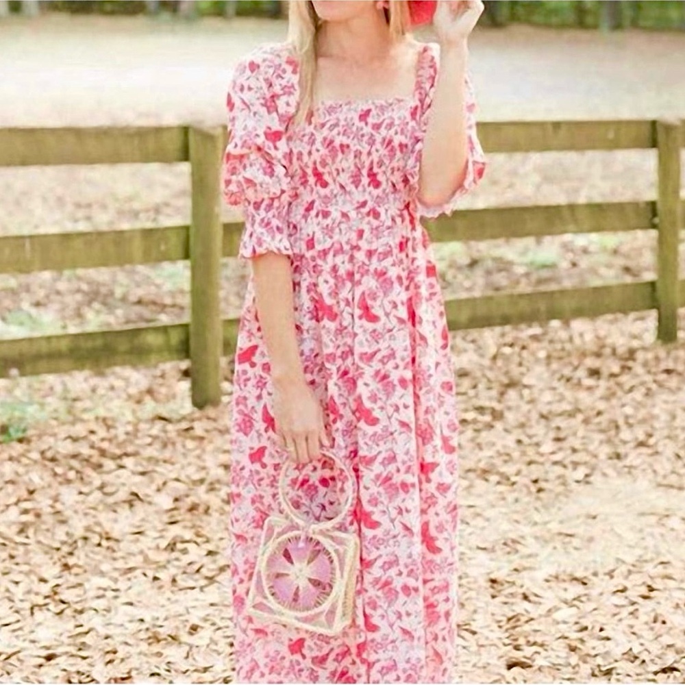 NWOT Victoria Dunn Ol’ Village Songbird Dress Pink XL